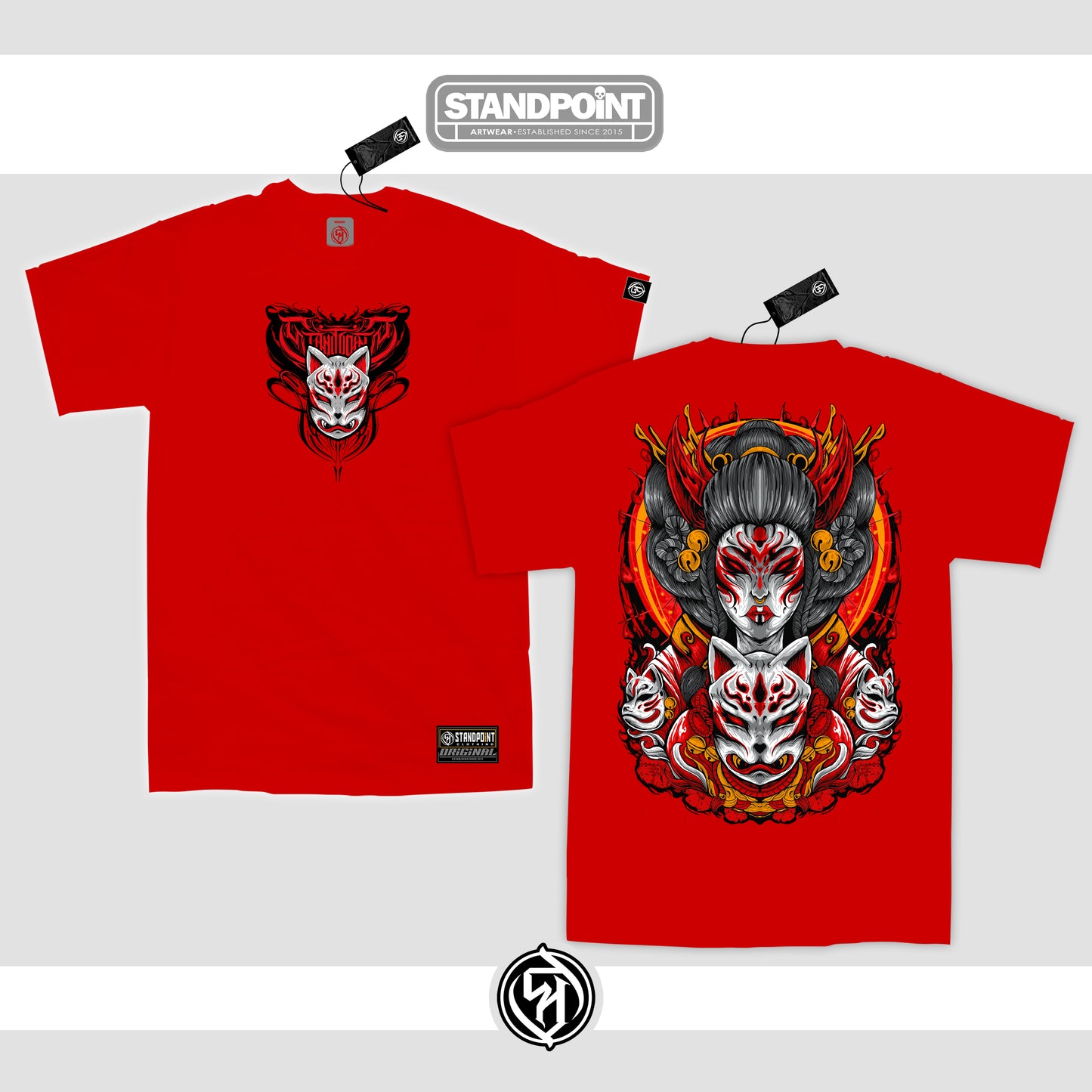 Kitsune Geisha V 2 RED Shirt