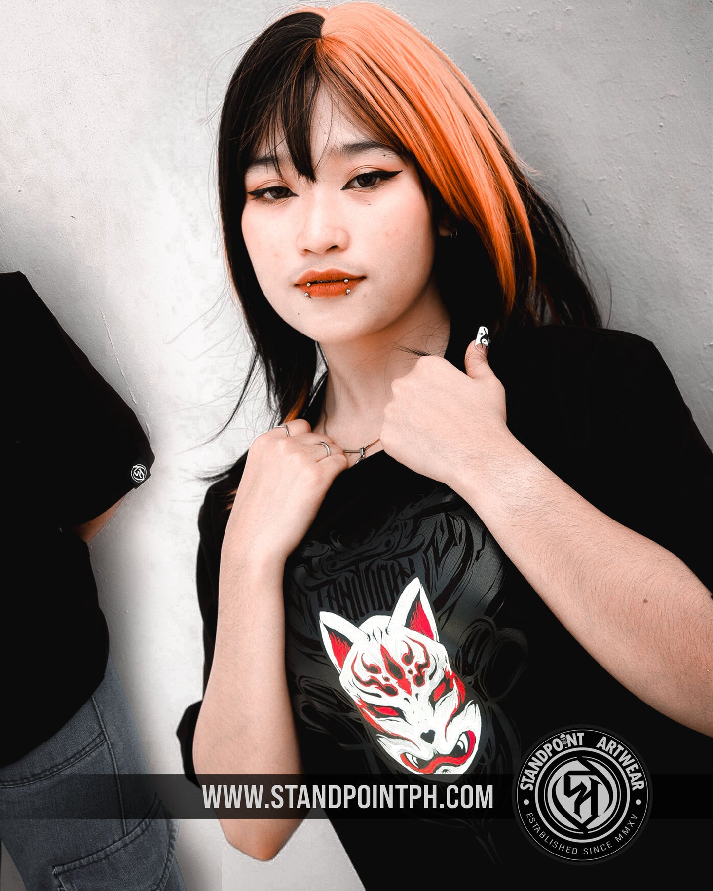 Kitsune Geisha V 2 Black Shirt