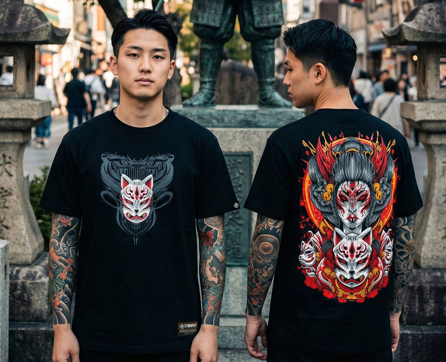 Kitsune Geisha V 2 Black Shirt