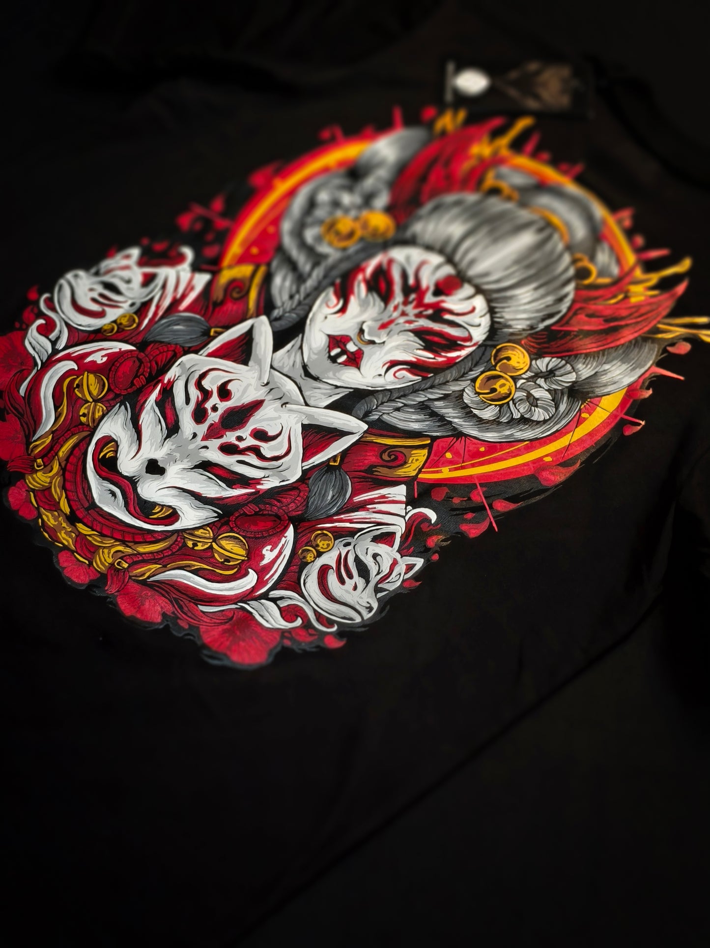 Kitsune Geisha V 2 Black Shirt